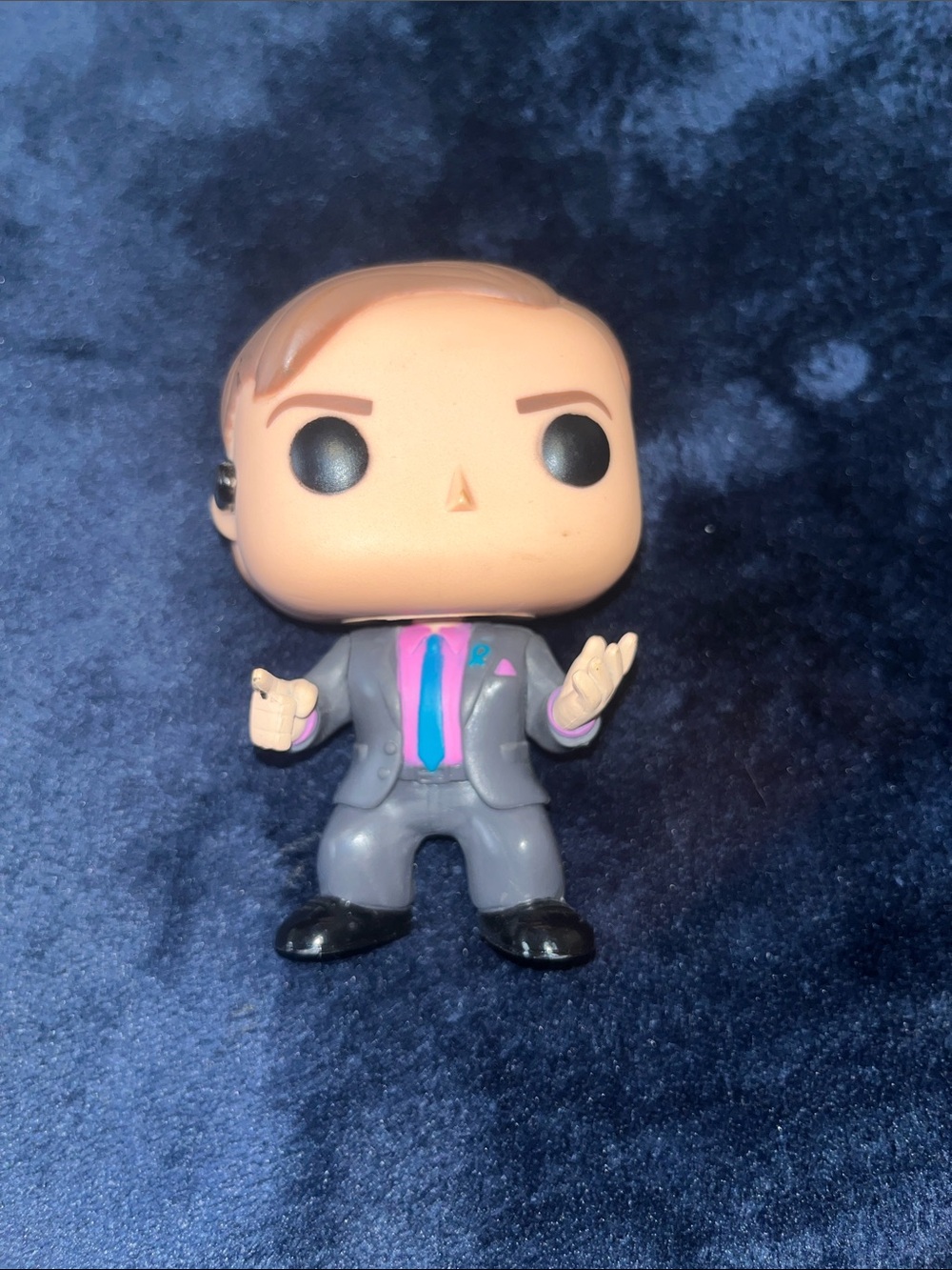 “Better Call Saul”Funko Vinyl Figure in Gray Suit with Pink & Blue Accents